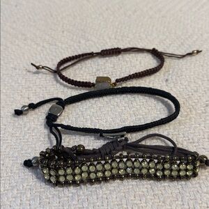 Three braided bracelets